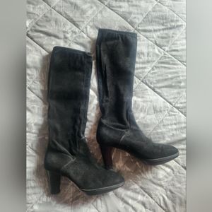 Black suede boots size 38.5